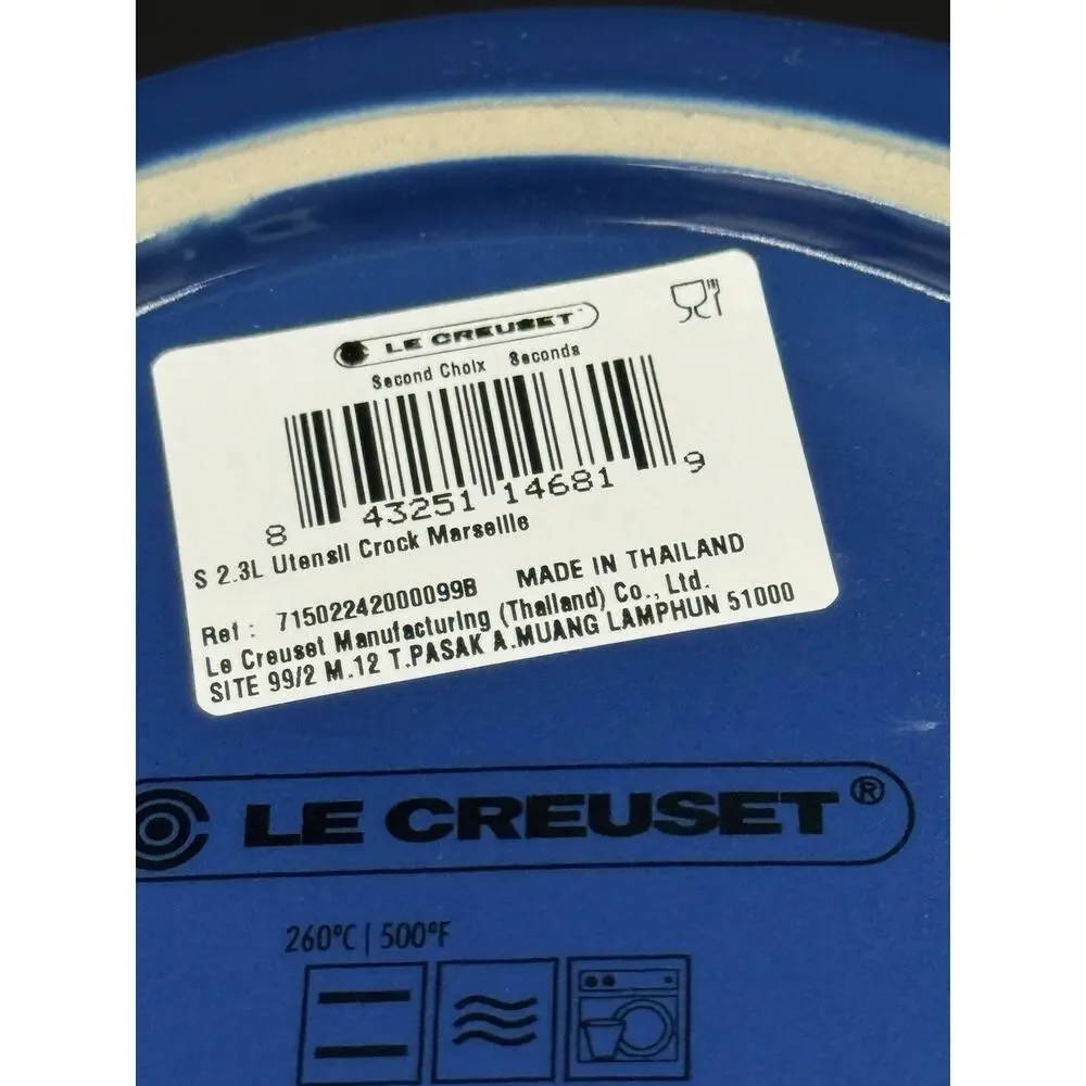 NWT Le Creuset Marseille 2.3L Large Stoneware Utensil Crock Gradient Blue